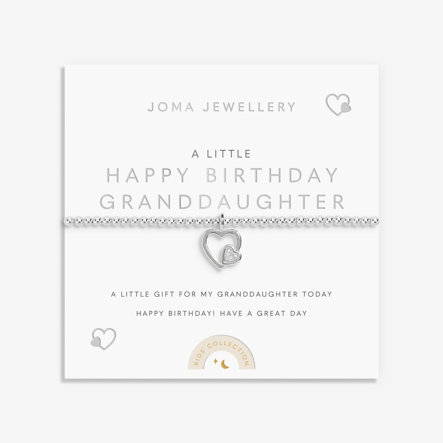 Joma Jewellery Kids' A Little | Happy Birthday Granddaughter | Silver Plated | Bracelet | 15.5cm Stretch
