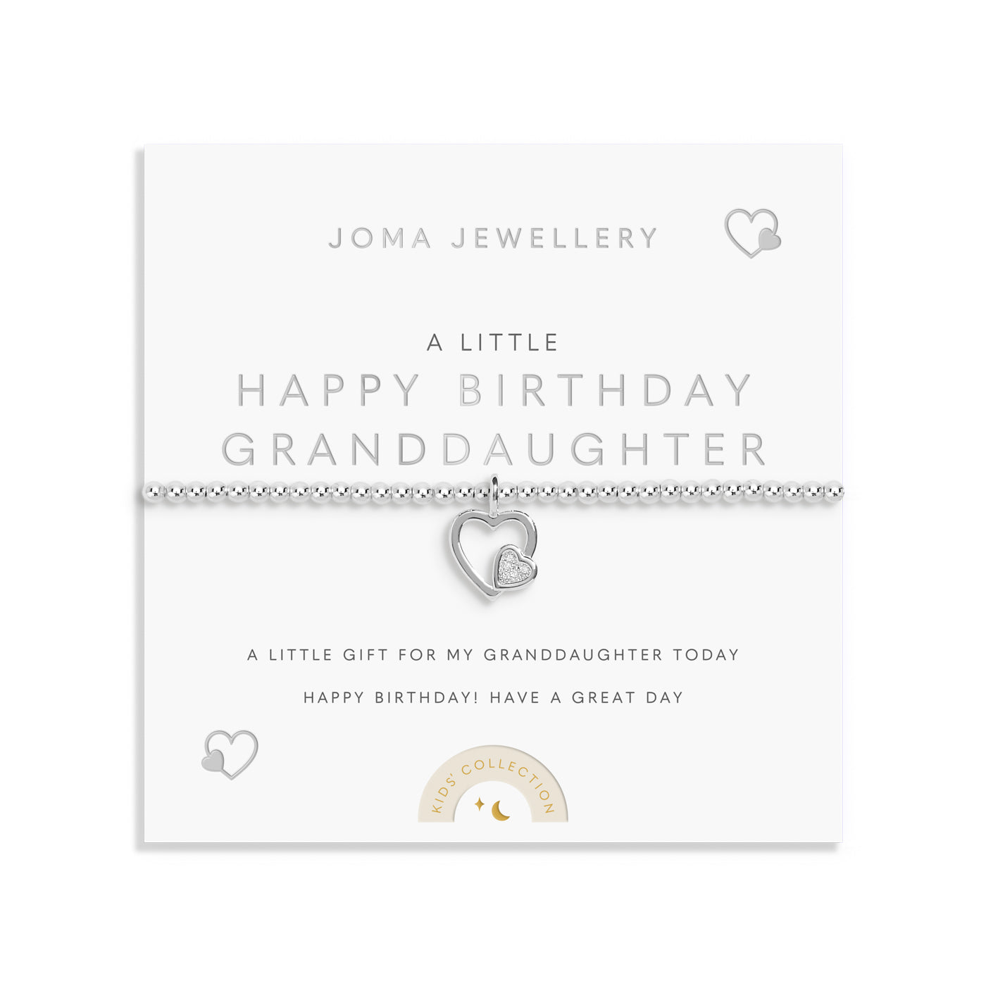 Joma Jewellery Kids' A Little | Happy Birthday Granddaughter | Silver Plated | Bracelet | 15.5cm Stretch