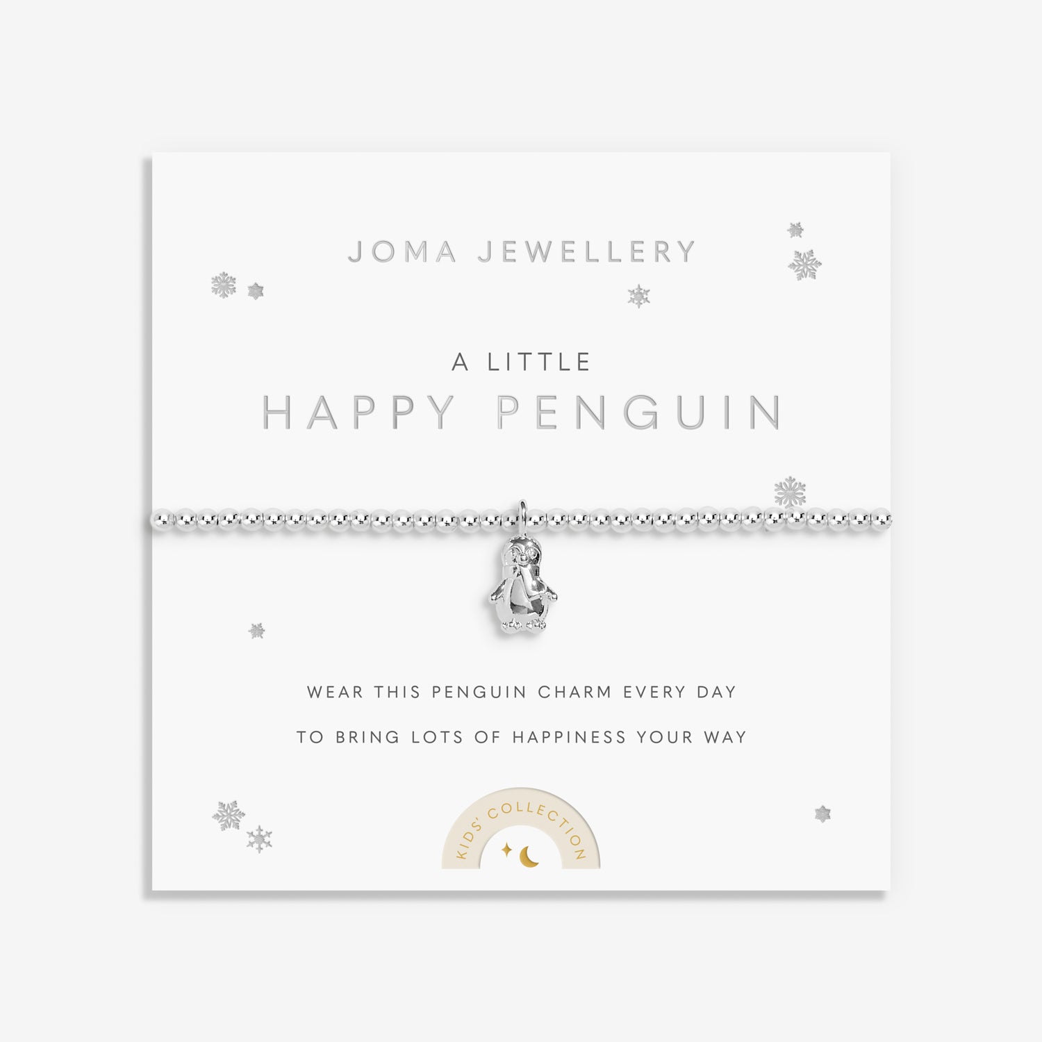 Joma Jewellery Kids' A Little | Happy Penguin | Silver Plated | Bracelet | 15.5cm Stretch