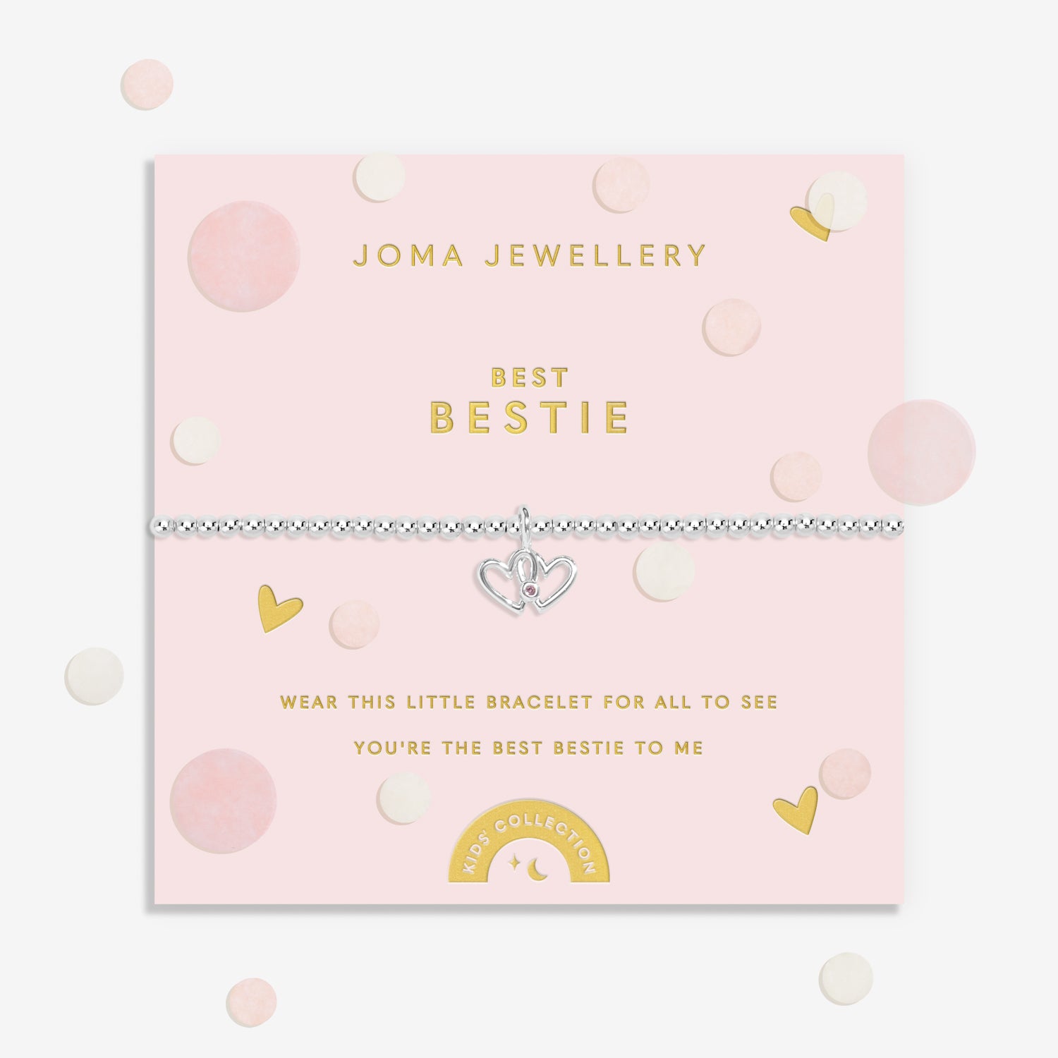 Joma Jewellery Kids' Confetti A Little | Best Bestie | Silver Plated | Bracelet | 15.5cm Stretch