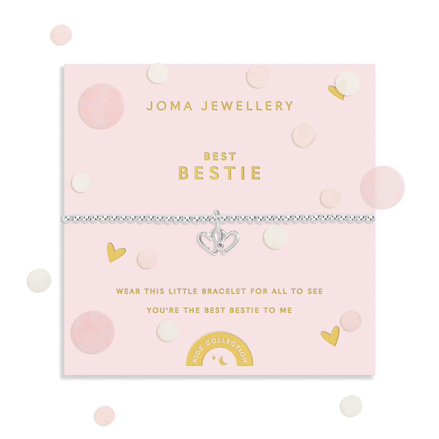 Joma Jewellery Kids' Confetti A Little | Best Bestie | Silver Plated | Bracelet | 15.5cm Stretch