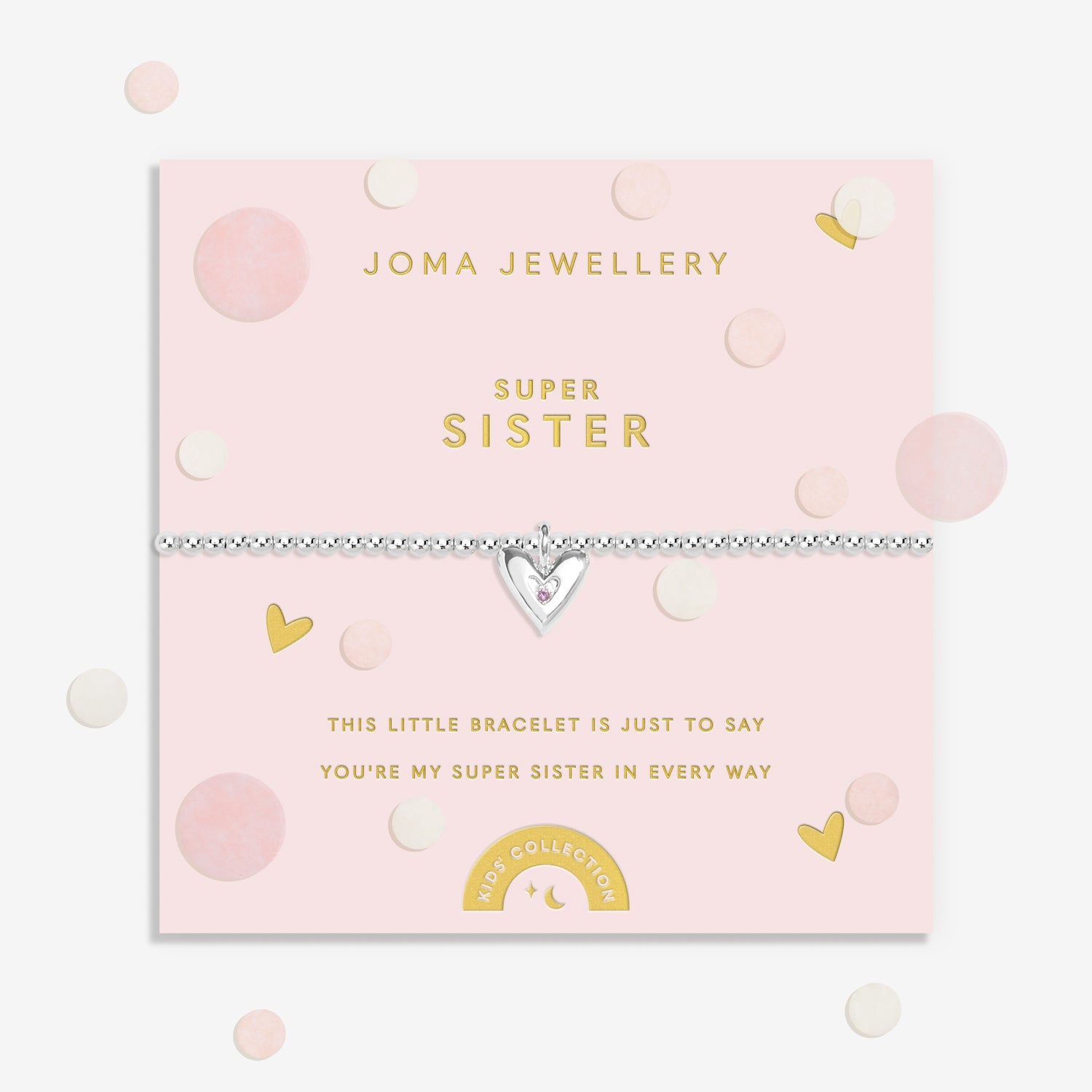 Joma Jewellery Kids' Confetti A Little | Super Sister | Silver Plated | Bracelet | 15.5cm Stretch
