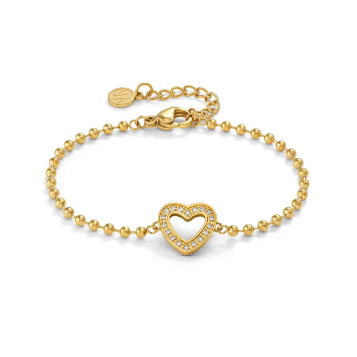 Nomination Italy Gold coloured bracelet with a heart on a white background