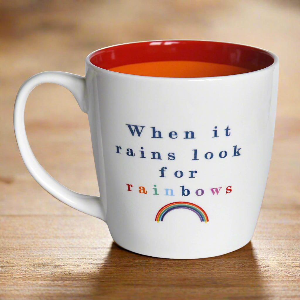 Inside Out When it rains look for rainbows mug