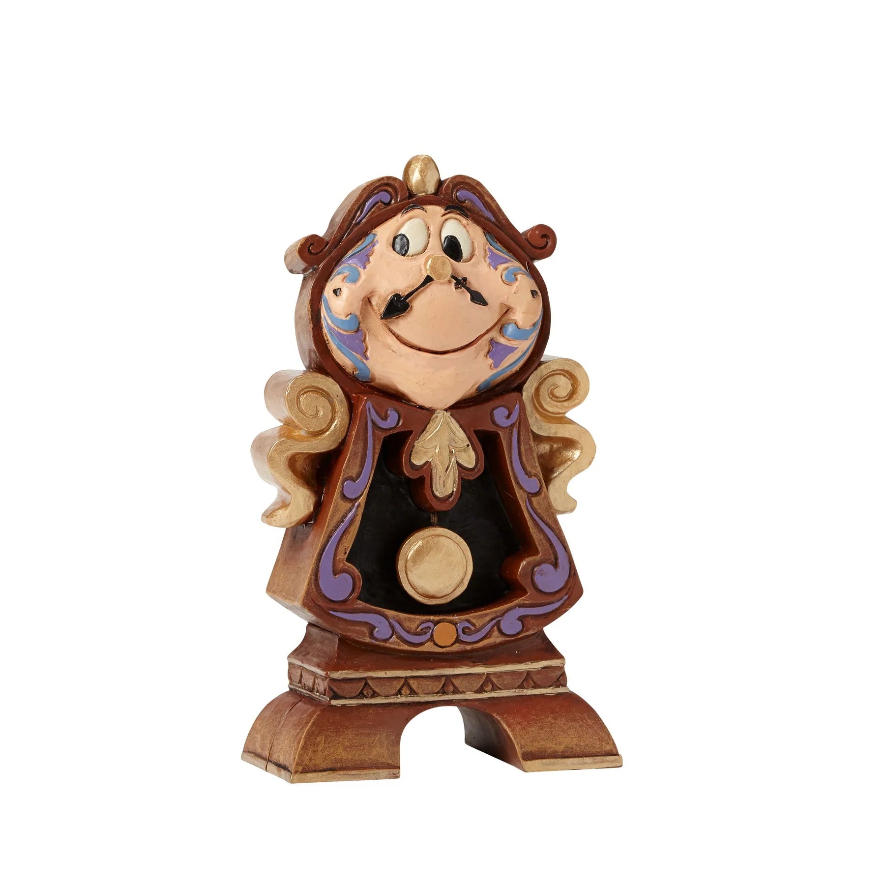 Animated cogsworth character figurine with a white background