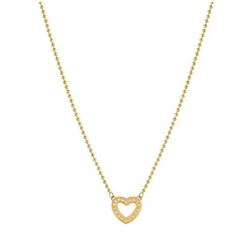 nomination Italy Gold coloured heart-shaped necklace on a white background. From the Soffio A'more collection