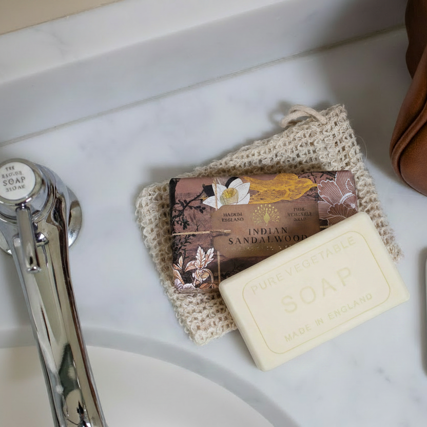 Indian Sandalwood Soap with Naked Bar Close Together