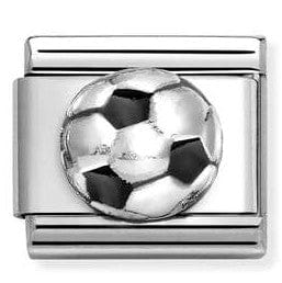 Nomination Composable Silver 330204/27 Classic SYMBOLS in stainless steel, enamel and 925 sterling silver football