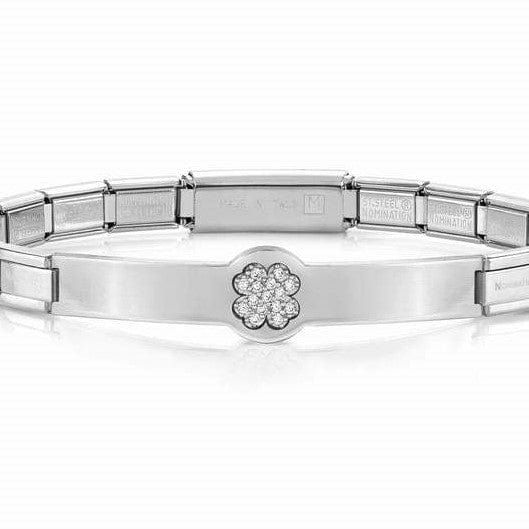 Nomination Italy 021133/006 TRENDSETTER,S/Steel, 925 silver,WHITE CZ four-leaf clover