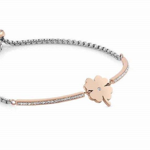 Nomination Italy 028005/006 MILLELUCI bracelet,S/steel,CZ (ROSEGOLD - RICH VERSION) four-leaf clover