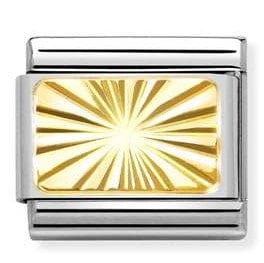 Nomination Italy 030121/56 Classic ENGRAVED SIGNS, S/Steel. 18k gold Diamond-coated plate