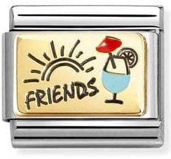 Nomination Italy 030289/08 Classic steel, enamel, 18k gold Friends, cocktails