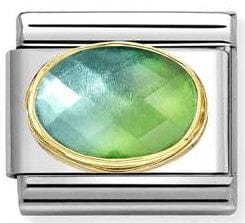 Nomination Italy 030617/037 Classic FACETED STONES, steel,18k gold BLUE GREEN