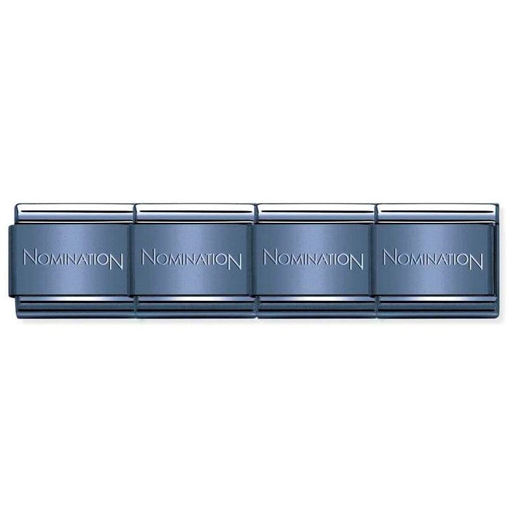 Nomination Italy 13 links = 12.5cm approx (baby) each link adds approx 1cm Base Bracelet Stainless Steel & Blue Coloured PVD,must always be accompanied by at least 1 decorated link which will be attached to the base