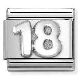 Nomination Italy 330101/56 Classic Oxidized st.steel , 925 sterling silver Number 18 (Unisex)