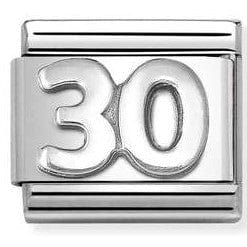 Nomination Italy 330101/58 Classic OXIDIZED st.steel, 925 sterling silver Number 30 (Unisex)