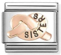 Nomination Italy 430202/38 Classic steel, enamel , 9k rose gold SISTERS knot