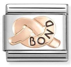 Nomination Italy 430202/39 Classic steel, enamel ,9k rose gold BOND knot