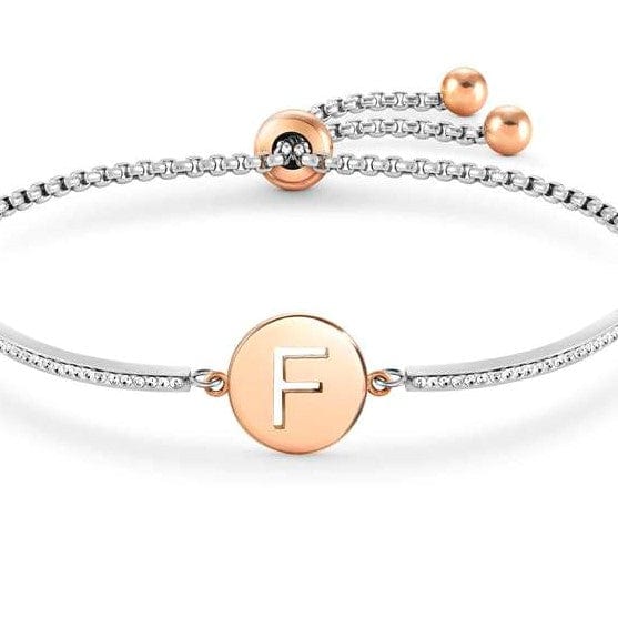 Nomination Italy Bracelet MILLELUCI bracelet S/steel,CZ, LETTER F 028007/006