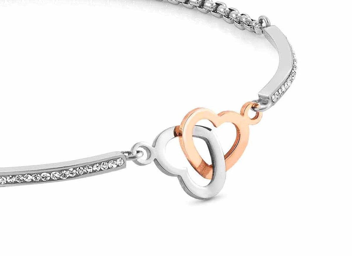 Nomination Italy Bracelets 028004/051 MILLELUCI bracelet,S/Steel,CZ, ROSEGOLD Double hearts
