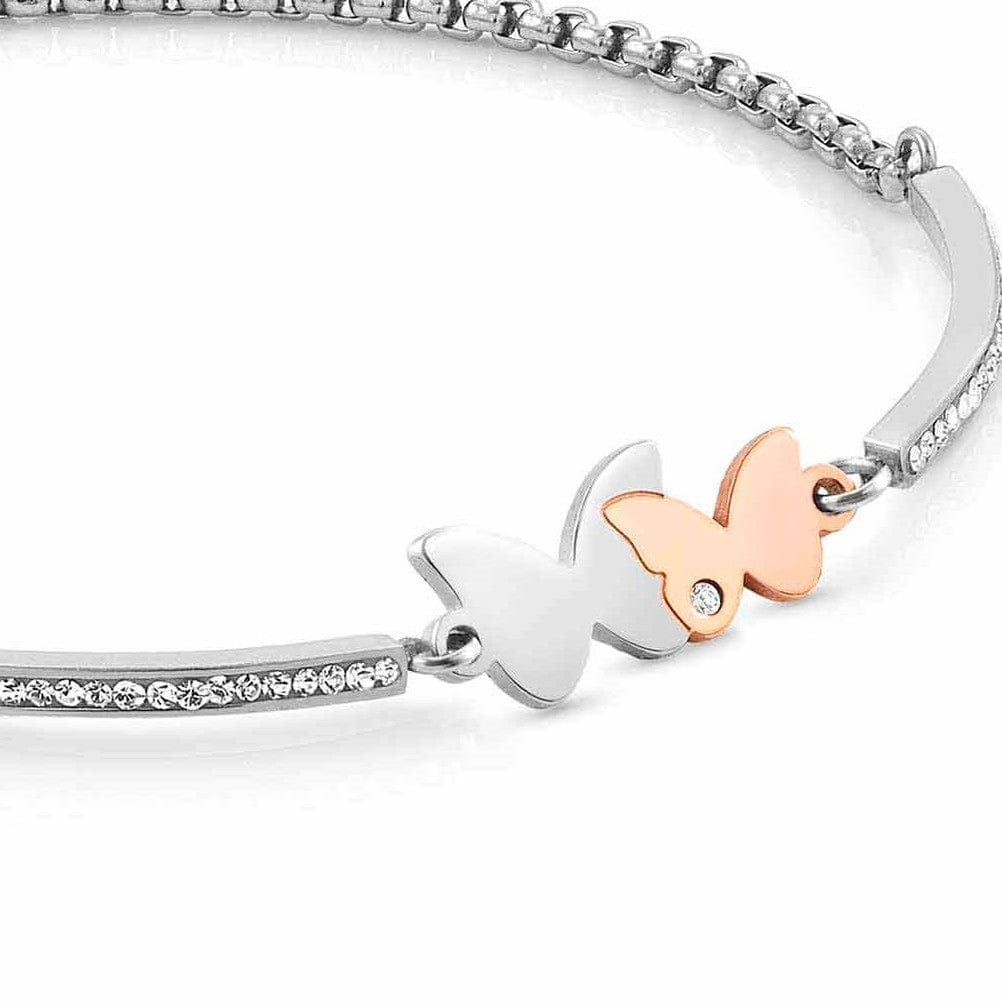 Nomination Italy Bracelets 028004/053 MILLELUCI bracelet,S/Steel,CZ,ROSEGOLD Double butterflies