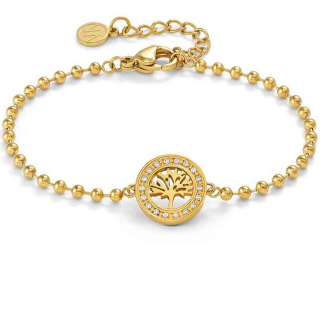 Nomination Italy Bracelets SOFFIO D'AMORE bracelets in steel with fin. YELLOW GOLD and cubic zirconia Tree life