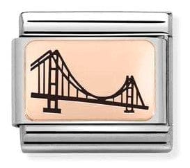 Nomination Italy Charm 430111/08 Classic Plate S/Steel & Bonded Rose Gold Humber Bridge