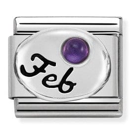 Nomination Italy charms 330505/02 Classic st.steel, sterling silver and stones February AMETHYST