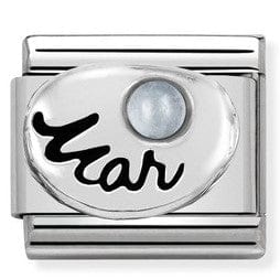 Nomination Italy charms 330505/03 Classic,S/steel, silver, stones March AQUAMARINE