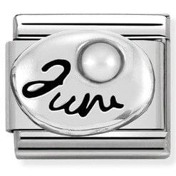 Nomination Italy charms 330505/06 Classic,S/steel,silver,stones June WHITE PEARL
