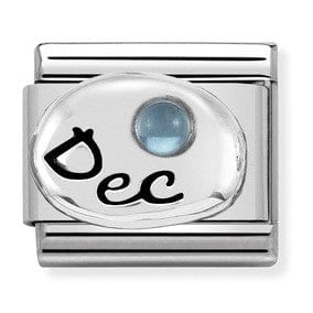 Nomination Italy charms 330505/12 Classic,S/steel,silver,stones December LIGHT BLUE TOPAZ