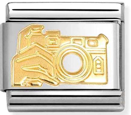 Nomination Italy Composable Gold 030108/17 Classic S/Steel,bonded yellow gold Camera with Hand