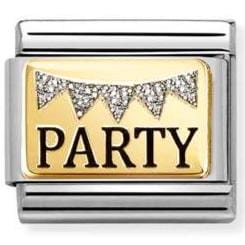Nomination Italy Composable Gold 030289/09 Classic PLATES (IC) in steel, enamel and 18k gold Party GLITTER