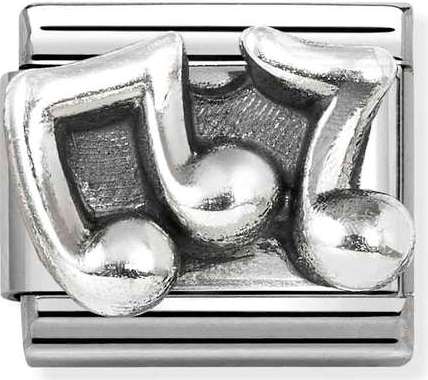 Nomination Italy Composable Silver 330101/86 Classic OXIDIZED SYMBOLS in st.steel 925 silver Music Notes