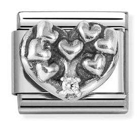 Nomination Italy Composable Silver 330311/20 CL symbols stainless steel , 925 sterling silver, CZ Heart Tree of life