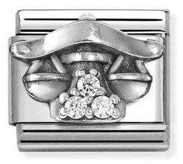 Nomination Italy Composable Silver 330326/07 Classic ZODIACO RELIEF steel, Cub. zirc and 925 sterling silver Libra