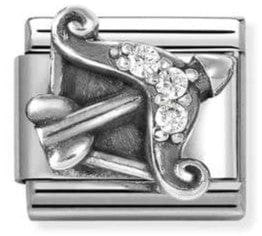 Nomination Italy Composable Silver 330326/09 Classic ZODIACO RELIEF steel, Cub. zirc and 925 sterling silver Sagittarius