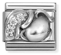 Nomination Italy Composable Silver 330326/11 Classic ZODIACO RELIEF steel, CZ,925 sterling silver Aquarius