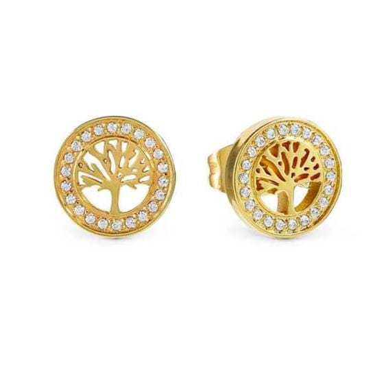 Nomination Italy earrings SOFFIO D'AMORE earrings in steel with fin. YELLOW GOLD and cubic zirconia Tree life