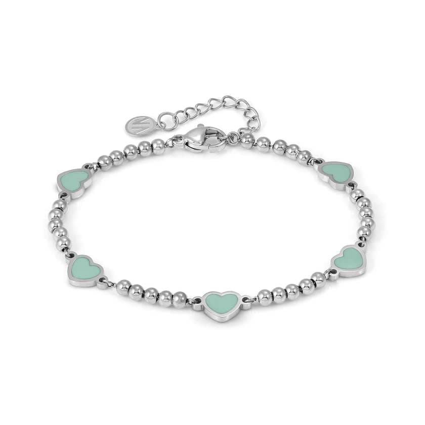 Nomination Italy EMOSFERE bracelet in steel 5 symbols and enamel HEART GREEN WATER