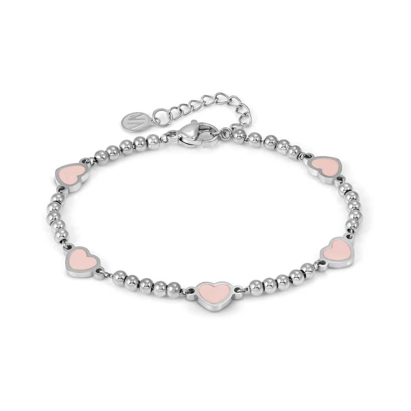 Nomination Italy EMOSFERE bracelet in steel 5 symbols and enamel Pink heart