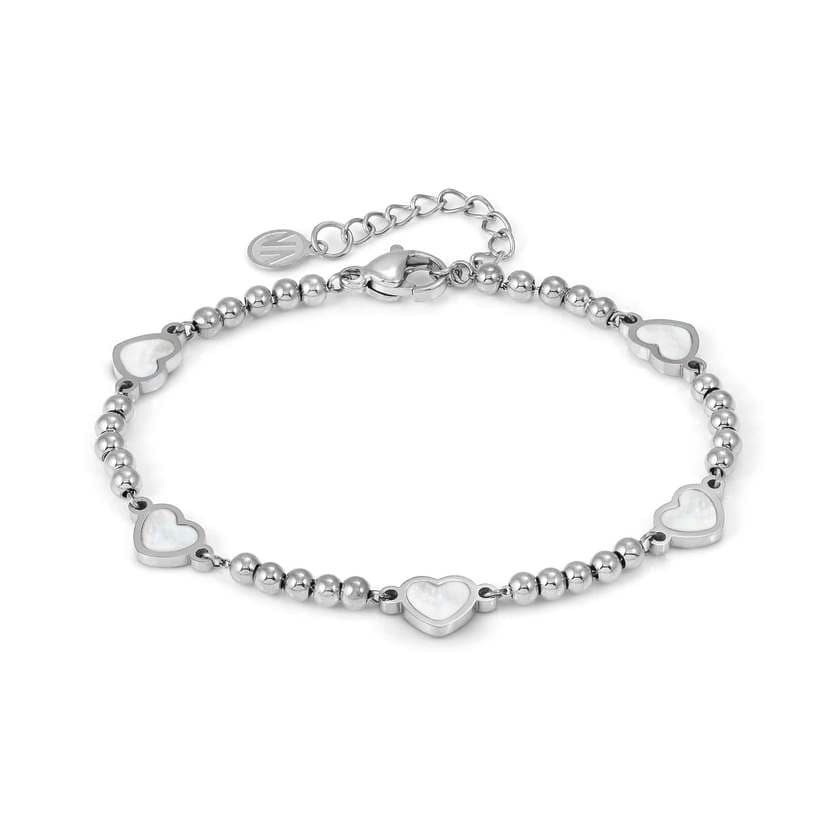 Nomination Italy EMOSFERE bracelet in steel 5 symbols and mother of pearl White heart