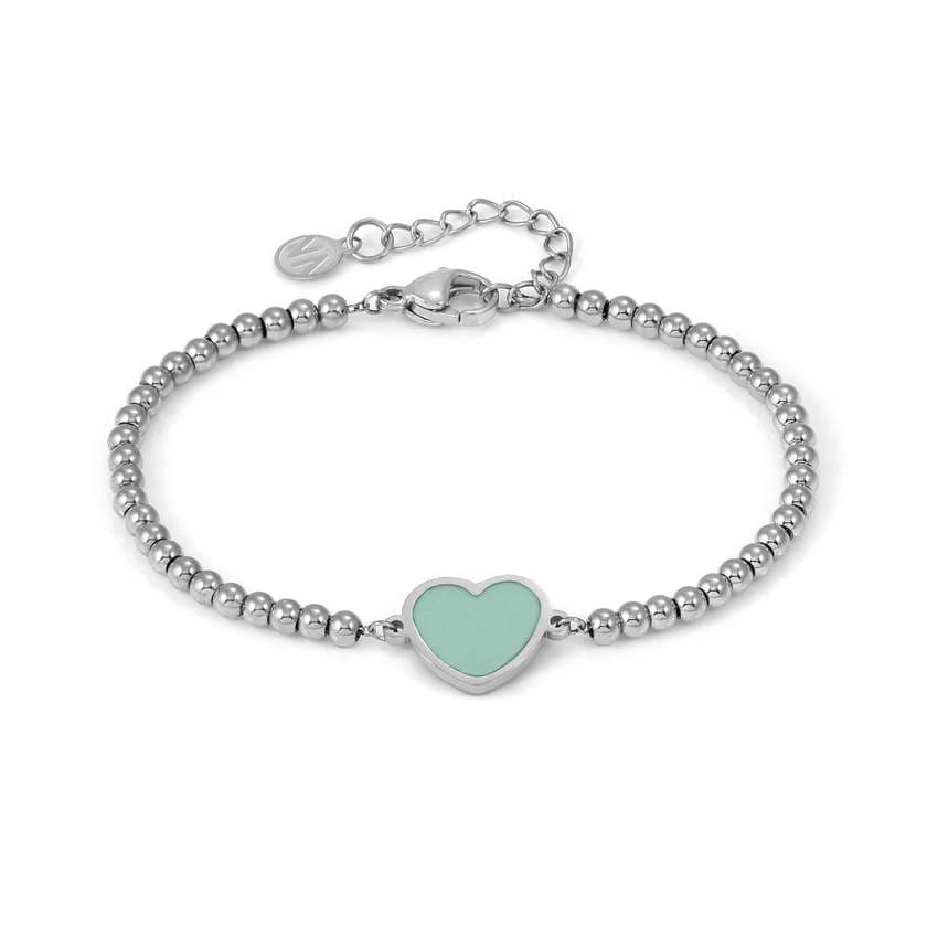 Nomination Italy EMOSFERE bracelet in steel and enamel HEART GREEN WATER