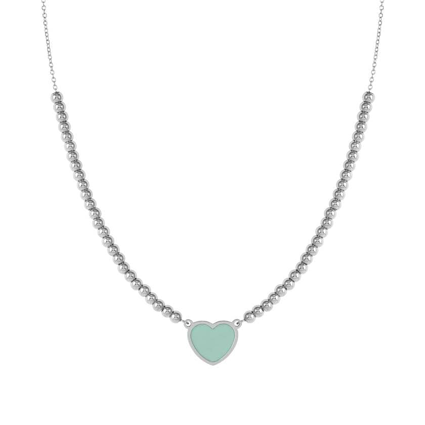 Nomination Italy EMOSFERE necklace in steel and enamel HEART GREEN WATER