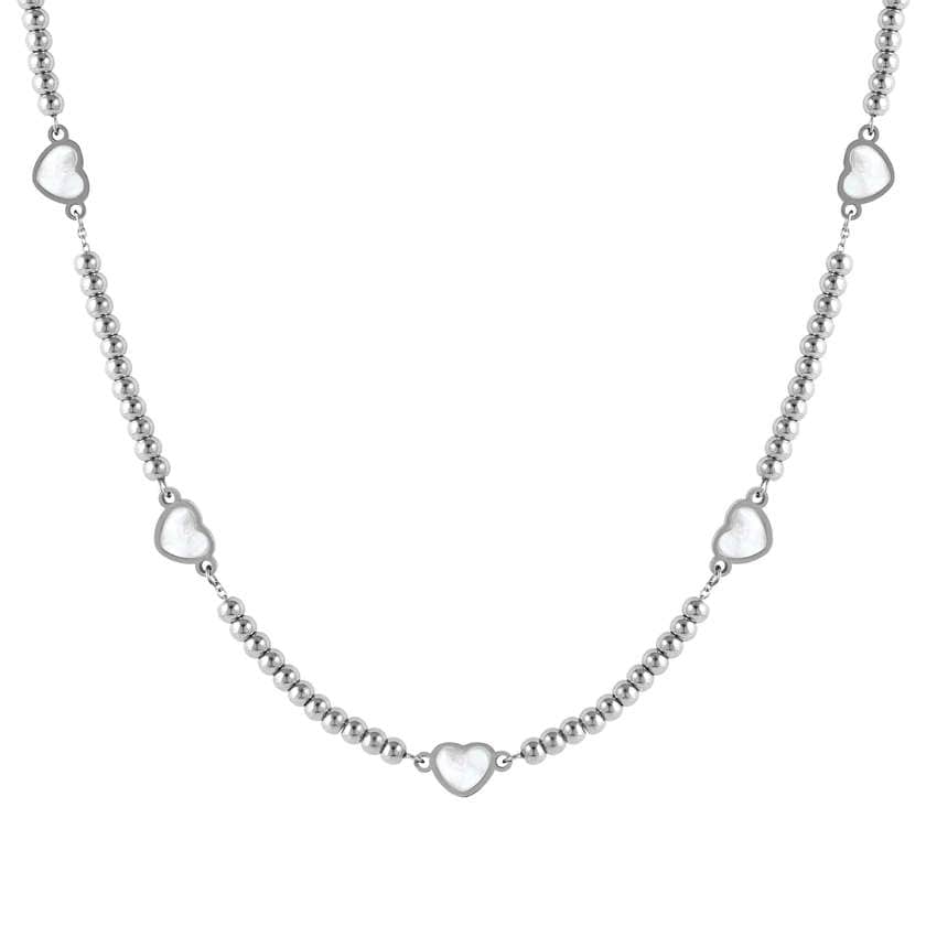 Nomination Italy EMOSFERE necklace in steel (RICH) 5 symbols and mother of pearl White heart