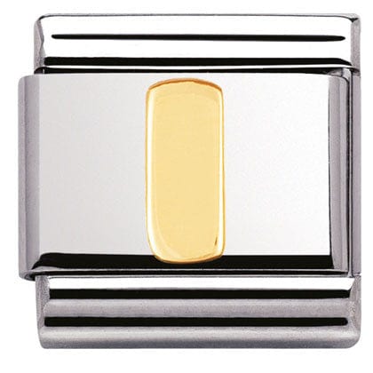Nomination Italy Link 030101/09 Classic LETTER,S/Steel,Bonded Yellow Gold Letter I