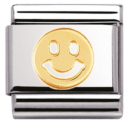 Nomination Italy Link 030110/06 Classic S/Steel,Bonded Yellow Smile