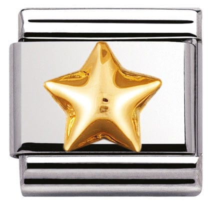 Nomination Italy Link 030110/12 Classic S/Steel,Bonded Yellow Raised star