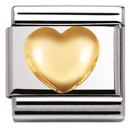Nomination Italy Link 030116/01 Classic S/steel,bonded yellow gold Raised Heart