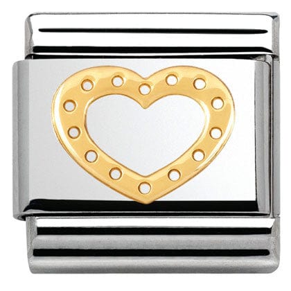 Nomination Italy Link 030116/19 Classic S/steel,bonded yellow gold Heart with dots
